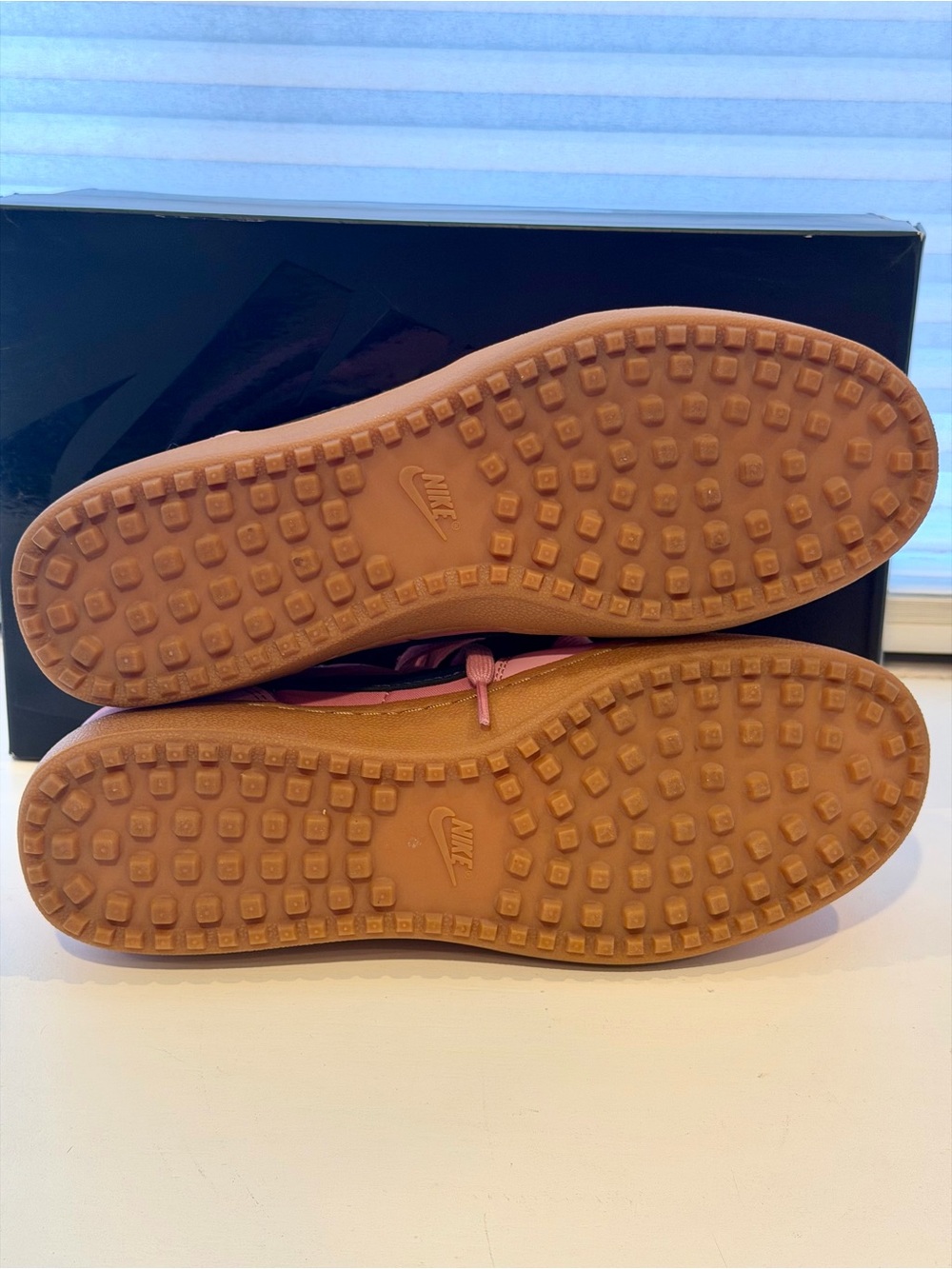 Nike Women’s Field General Pink Sneakers Gum Sole Elemental Pink Obsidian Swoosh - Picture 5 of 7